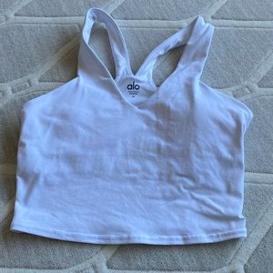 Alo Air Brush Real Bra Tank medium white EUC
